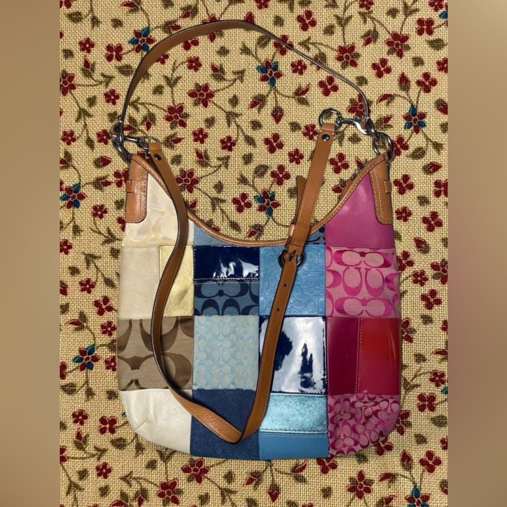 Coach hobo patch work bag